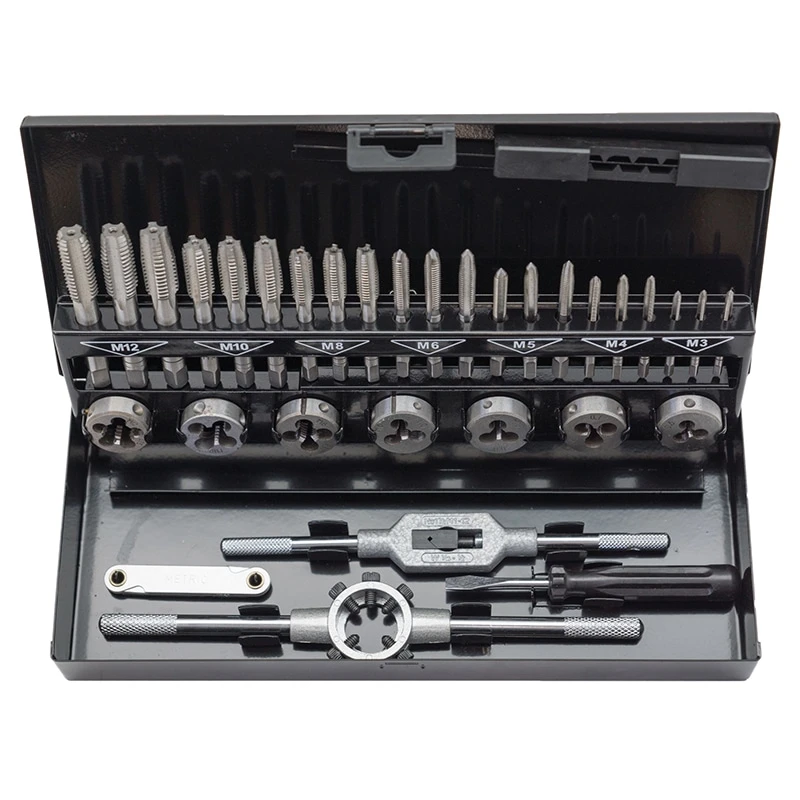 30-Piece Metric Tap & Die Set M3-M12 3 30-Piece Metric Tap & Die Set M3-M12
