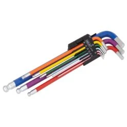 9-Piece Extra Long Ball End Hex Wrench Set H1.5-H10 (Rainbow Series)