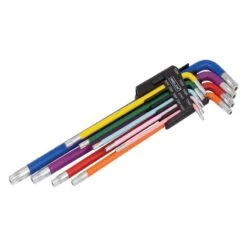 9-Piece Extra Long Tamper Torx Wrench Set T10H-T50H (Rainbow Series)