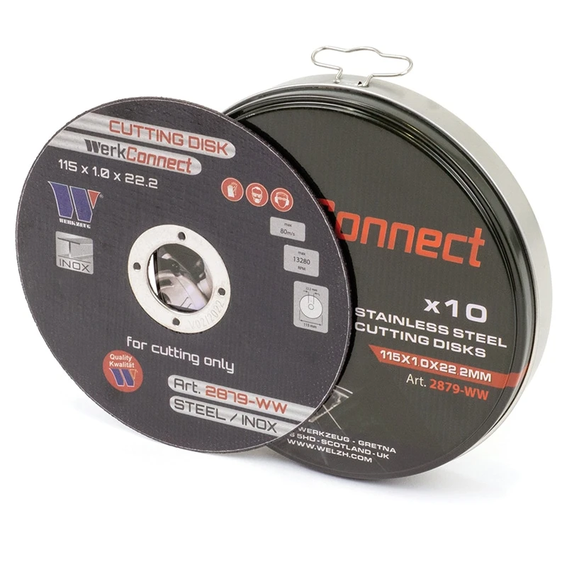 Cutting Disk For Stainless Steel 115 X 1.0 X 2.2mm (4 1/2”) WerkConnect™ 10-Pieces 3 Cutting Disk For Stainless Steel 115 X 1.0 X 2.2mm (4 1/2”) WerkConnect™ 10-Pieces