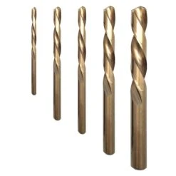 Drill Bit Set; Fully Ground, Left Hand Cutting, 5-Piece