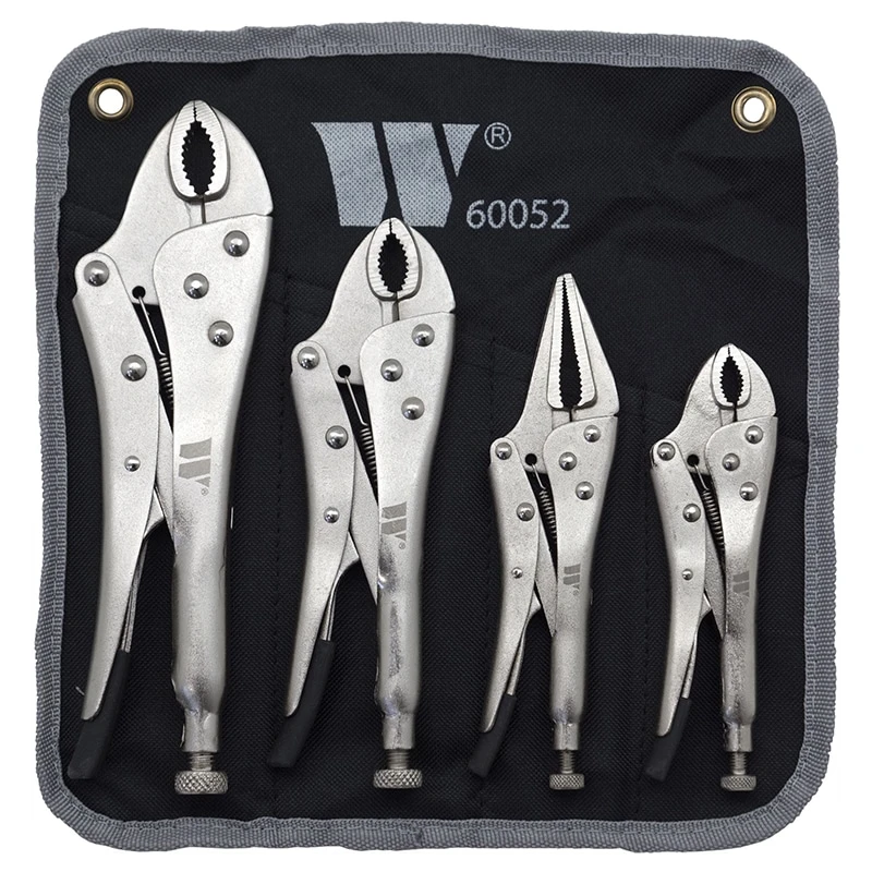 Locking Grip Plier Set; 4-Piece 3 Locking Grip Plier Set; 4-Piece