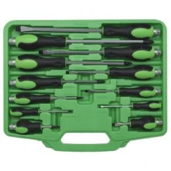 Screwdriver Set; Go-Through, Green, 12-Piece