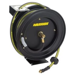 Warrior™ Premium Retractable Rubber Air Hose Reel; 3/8” X 15m (High Visibility)