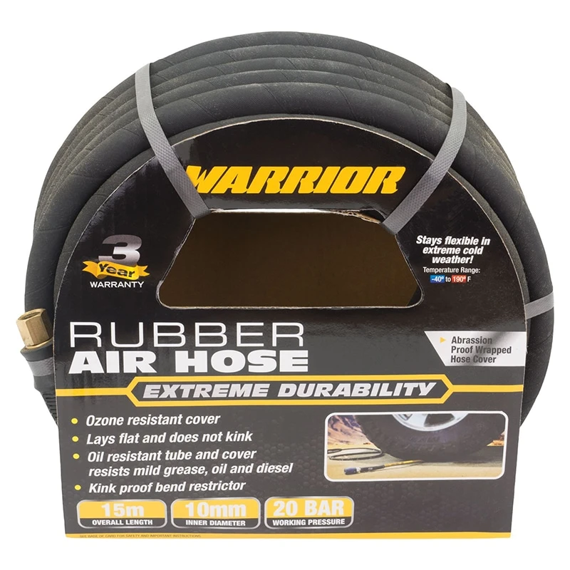 Warrior™ Premium Rubber Air Hose; 3/8” X 15m (High Visibility) 3 Warrior™ Premium Rubber Air Hose; 3/8” X 15m (High Visibility)