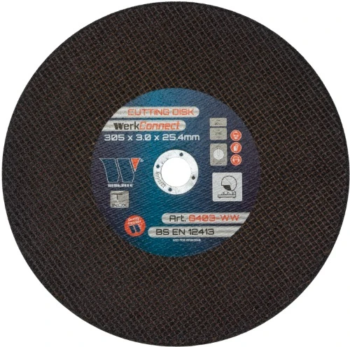 Cutting Disk For Stainless Steel 305 X 3.0 X 25.4mm(12” Inch) WerkConnect™ (25 Per Box) 3 Cutting Disk For Stainless Steel 305 X 3.0 X 25.4mm(12” Inch) WerkConnect™ (25 Per Box)